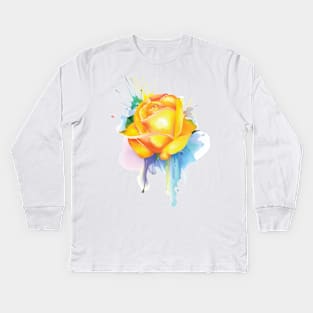 Yellow Rose Kids Long Sleeve T-Shirt